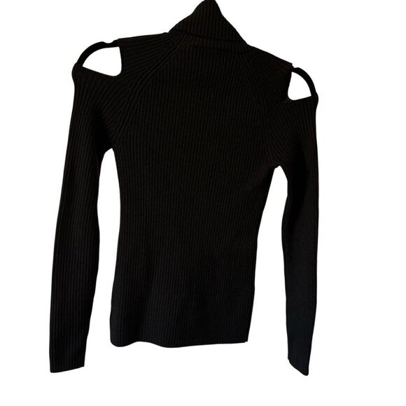 Revolve Theory Jemliss Evian Wool Cut-Out Cold Shoulder Turtleneck Sweater Sz S - Picture 7 of 8